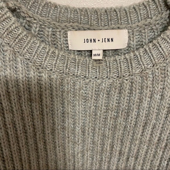 Anthropologie Blue Alpaca Sweater w bell sleeve M - Picture 4 of 7